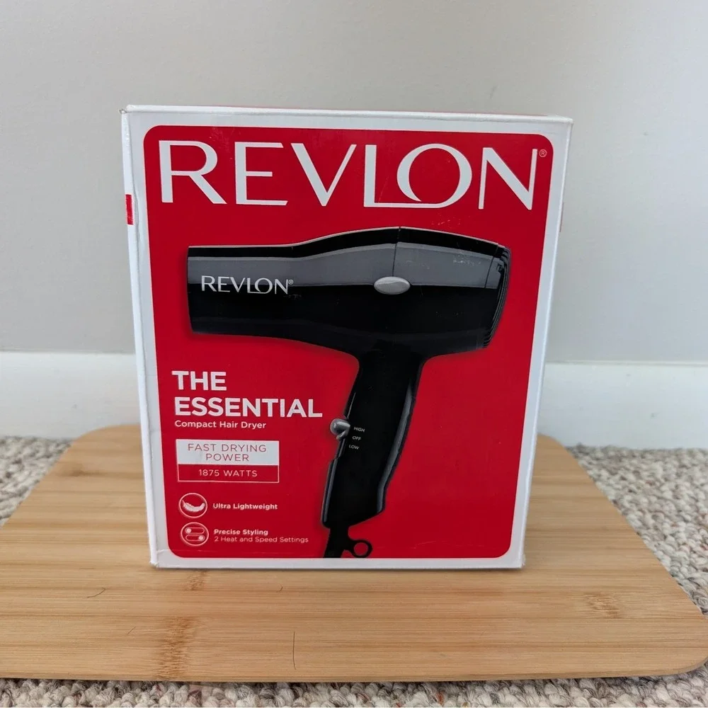 Revlon The Essential Compact Hair Dryer 1875W 2 Heat/Speed Settings Travel Black